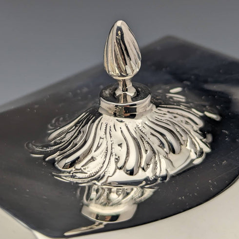 1913 British Antique Sterling Silver Tea Caddy Box Walker and Hall